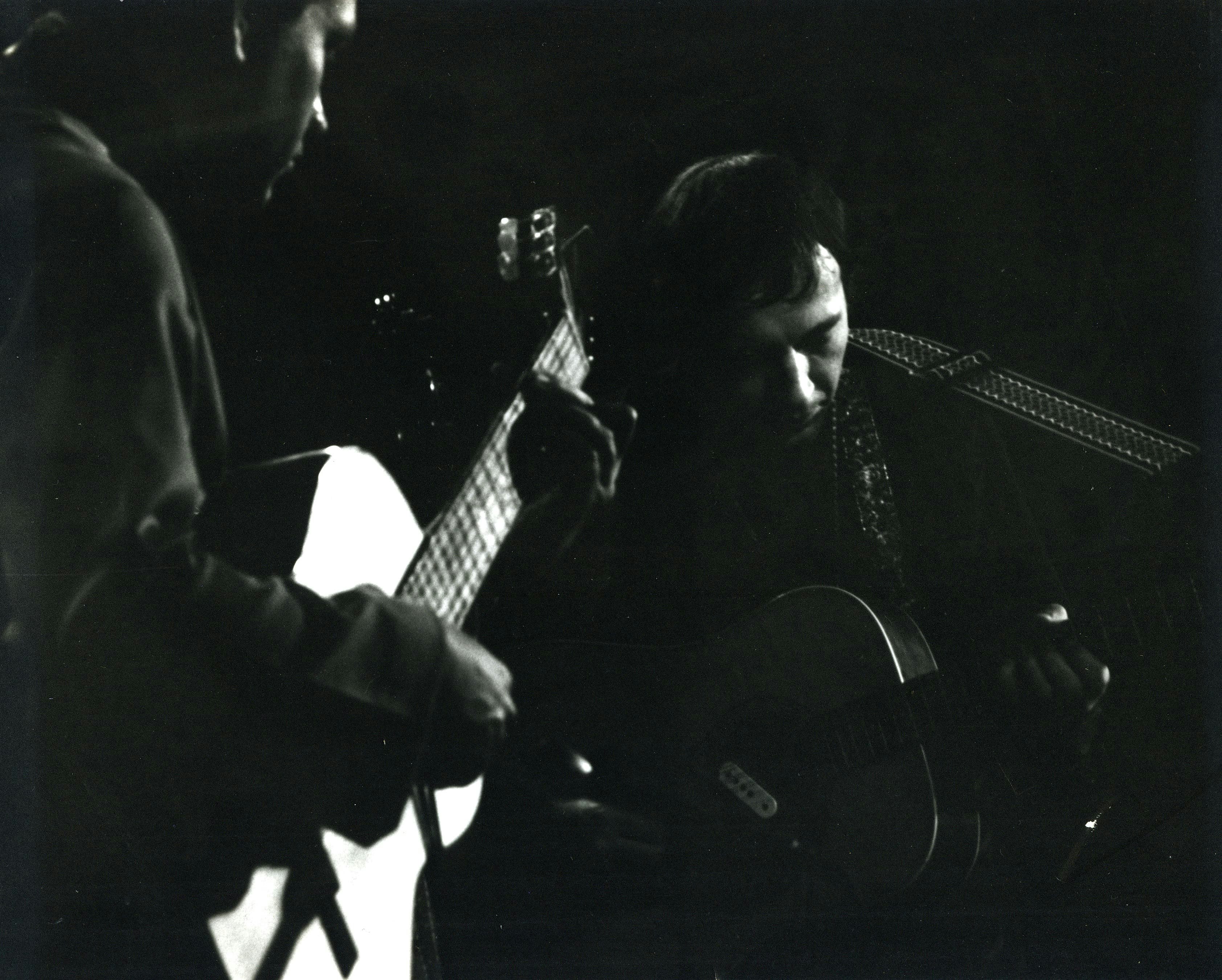 Jimmy Stewart and Gabor Szabo at Newport, 1968. Archival photo courtesy of Jimmy Stewart.
